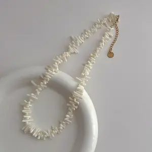 Boho Synthetic Coral Strip Beaded Necklaces