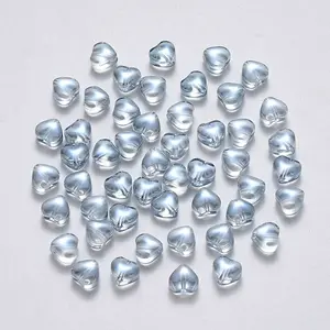 Transparent Spray Painted Glass Beads