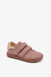 Bartek Dětské kožené barefoot boty růžové