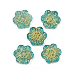 Baking Paint and Golden Metal Enlaced Glass Beads