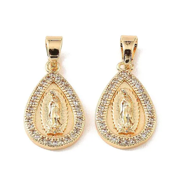 Brass & Clear Cubic Zirconia Pendants