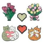 6Pcs 6 Styles Mixed Shapes Enamel Pins