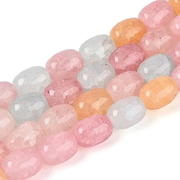 Baking Paint Crackle Glass Beads Strands