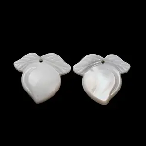 Natural White Shell Carved Fruit Pendants