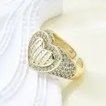 Brass Micro Pave Clear Cubic Zirconia Cuff Rings for Women