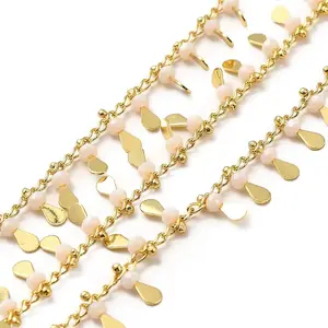 Glass Beaded Teardrop Charm Chains