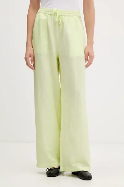 Tommy Jeans kalhoty dámské se lnem