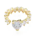 Clear Cubic Zirconia Heart Wrap Open Cuff Rings
