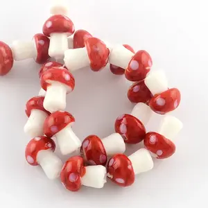 Mushroom Handmade Lampwork Beads Strands