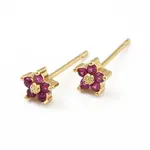 Cubic Zirconia Flower Stud Earrings