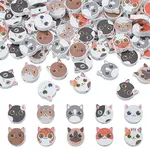 100Pcs 10 Styles Wood Beads