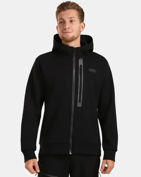 Bavlněná mikina s kapucí pro aktivní styl kilpi okampos-m černá l