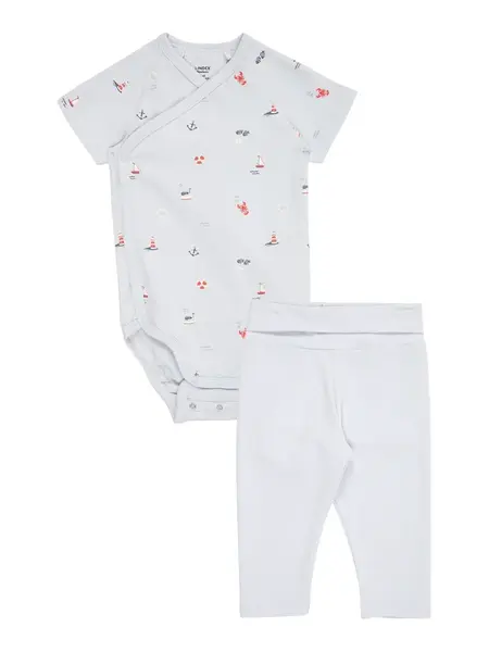 Lindex Set  námornícka modrá / modrosivá / červená / biela