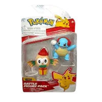 Pokémon akční figurky Squirtle a Rowlet (Holiday Edition) - 5 cm