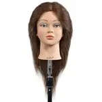 Cvičná hlava s přírodními vlasy Sibel Anna - hnědá, 15-45 cm (0040801) + dárek zdarma