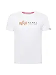 ALPHA INDUSTRIES Tričko  koňaková / čierna / biela
