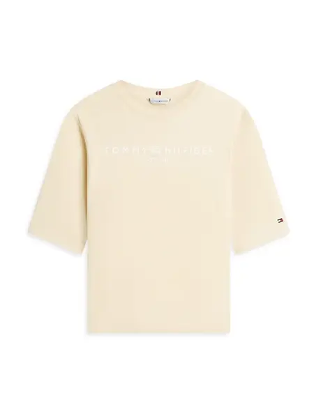 TOMMY HILFIGER Tričko  žltohnedá / námornícka modrá / červená / biela