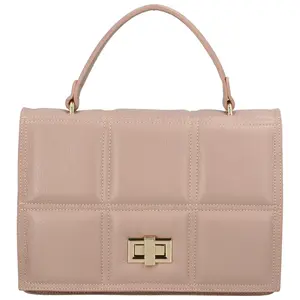 Dámská kožená kabelka do ruky pudrově růžová - ItalY Diana