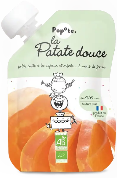 Popote BIO Kapsička Sladký brambor pyré 4/6m+ 120 g