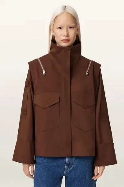 AllSaints bunda dámská s bavlnou LEIGHTON