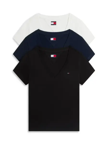 Tommy Jeans Tričko  námornícka modrá / čierna / biela