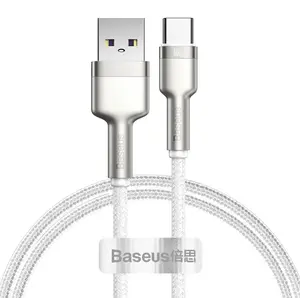 Datový kabel Baseus Cafule Metal Series USB-A - USB-C 66W 1m, bílá