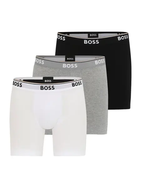BOSS Boxerky  sivá melírovaná / čierna / biela