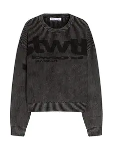 Bershka Sveter  čierna melírovaná
