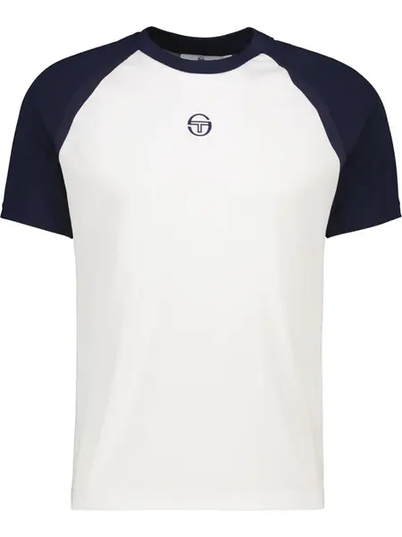 Sergio Tacchini Funkčné tričko 'Rispecchio'  námornícka modrá / biela