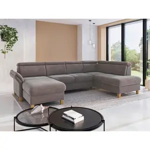 Sit & More SEDACÍ SOUPRAVA, textil, šedohnědá