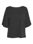 VERO MODA Tričko 'KANVA'  čierna melírovaná / strieborná