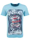 Key Largo Tričko 'Fast'  nebesky modrá / modrá denim / červená