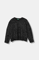 Dětský svetr s příměsí vlny United Colors of Benetton černá barva, 1VPUC108V