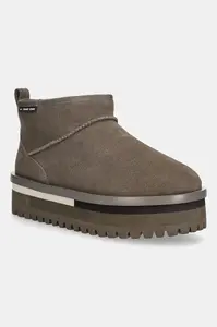 Semišové sněhule Tommy Jeans TJW FLATFORM SNOW BOOT SUEDE