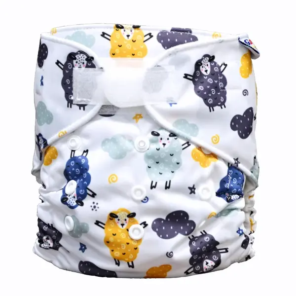 GaGa's pleny Látková plena AIO Ovečky na suchý zip