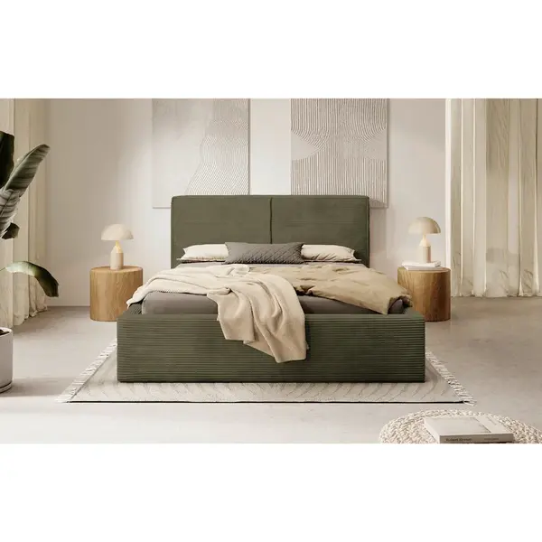 MID.YOU ČALOUNĚNÁ POSTEL, 140/200 cm, světle zelená
