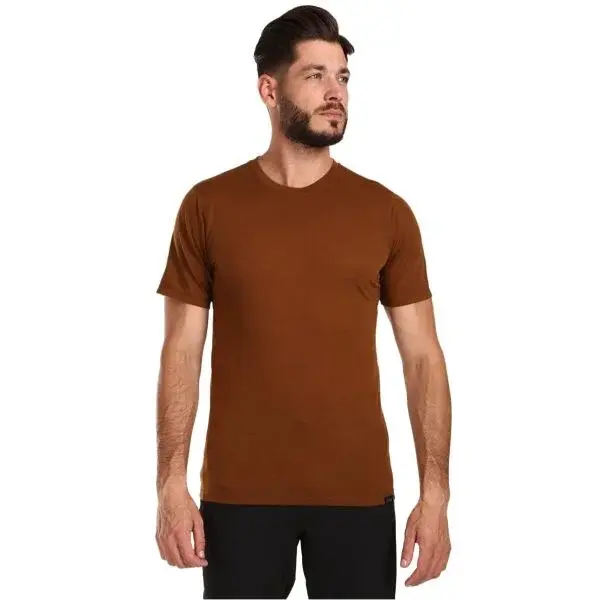 KILPI SLOPER Pánské tričko z merino vlny, hnědá, velikost