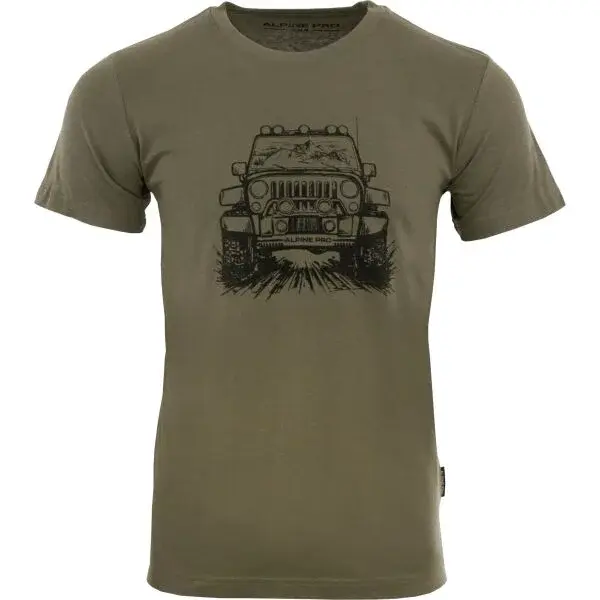 ALPINE PRO BREJ Pánské triko, khaki, velikost