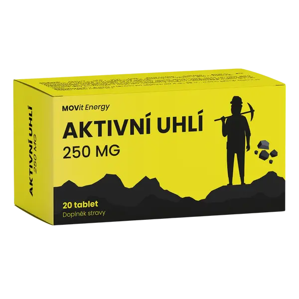MOVIT ENERGY Aktivní uhlí 250 mg, 20 tablet