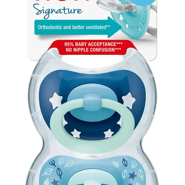 NUK Dudlík Signature 6-18m. BOX, kluk 2 ks