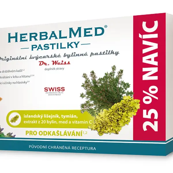 DR.WEISS HerbalMed Islandský lišejník + tymián 30 pastilek