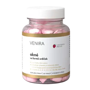 VENIRA akné srdíčka malina, 120 ks