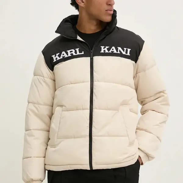 Bunda Karl Kani pánská, béžová barva, zimní, 60760010