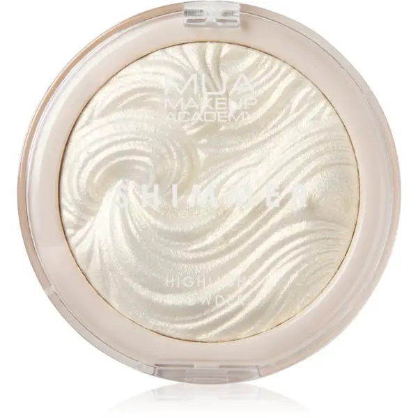 MUA Makeup Academy Shimmer kompaktní pudrový rozjasňovač odstín Iridescent Gold 8 g
