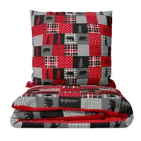 HOME ELEMENTS Povlečení mikroflanel Tlapkové káro