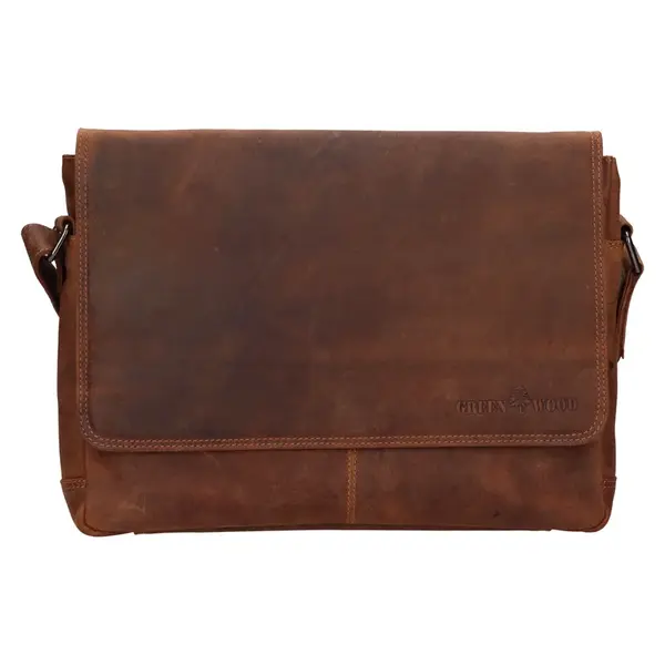Pánská kožená taška přes rameno Greenwood Agust - khaki