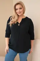 Dámska plus size blúzka s gombíkovým výstrihom
