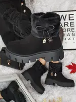 Dámské kotníkové boty Resti z ekosemiše s kožešinou