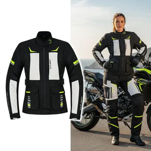 Dámská moto bunda W-TEC Warao Lady černá-fluo M