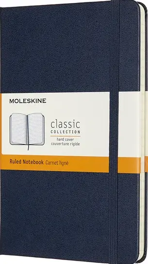 Zápisník Moleskine - tvrdé desky, M, linkovaný - modrý